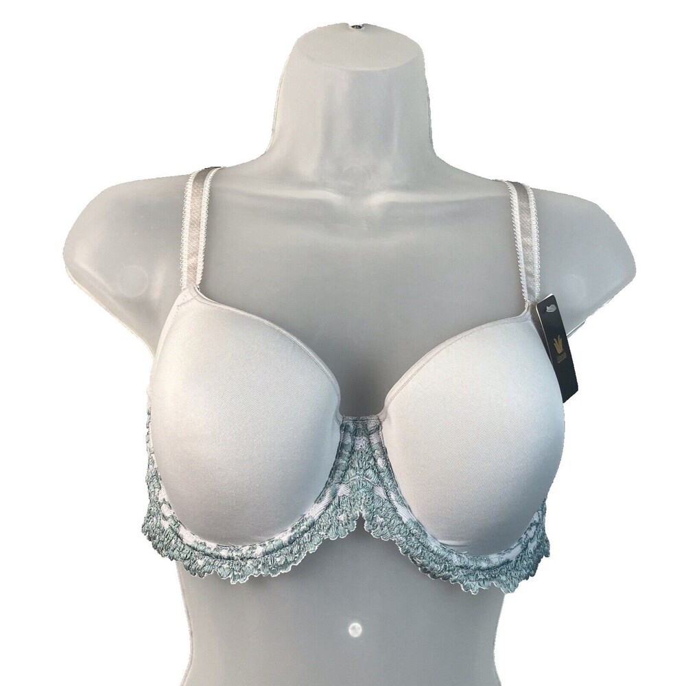NWT Wacoal 36C Bra Style 853191 Embrace Lace Light Gray Full Coverage Lined